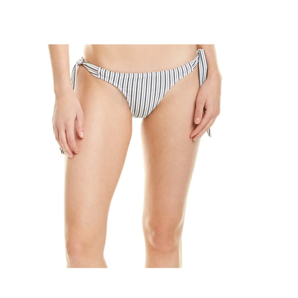 Suboo Cabana Side Tie Striped Grey/Blue Bikini Bottom Size 2 NEW $90
